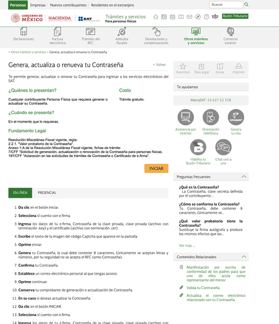 Cómo recuperar mi contraseña del SAT Factoro